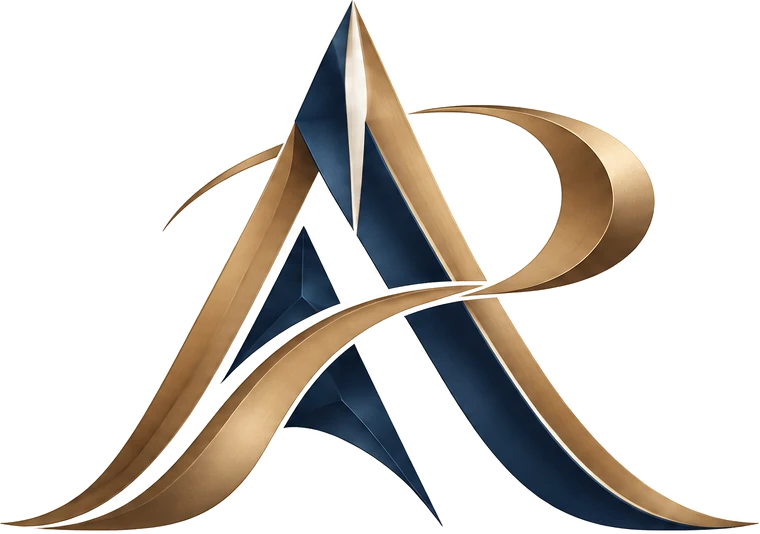 The Ascendant Road Holdings monogram in bronze and navy
